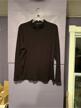 Foxblood black long sleeve zip up shirt in 3x